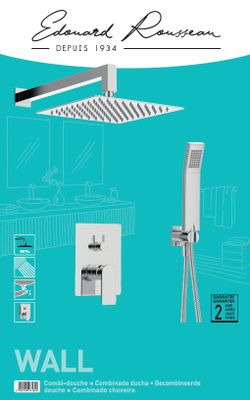 Combiné de douche à encastrer Wall carré chromé ROUSSEAU SANITAIRE