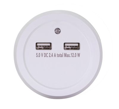 Veilleuse LED crépusculaire avec 2 port USB ARVIA -TIBELEC