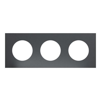 Plaque de finition 3 postes Odace 2025 Métal perle noire / noir - SCHNEIDER ELECTRIC