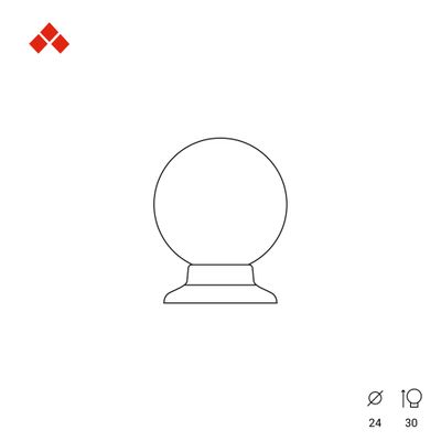 Bouton de meuble boule chromée mat diamètre 24 mm REI
