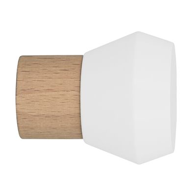 Embout déco bicolore à visser en bois diam 28 mm Finition Blanc laqué - MOBOIS