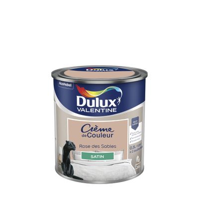 Peinture crème de couleur Rose des Sables Satin 0.5 L - DULUX VALENTINE