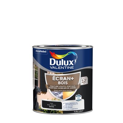 Peinture Ecran+ Bois  Satin Noir 0,5 L - DULUX VALENTINE