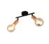 Réglette 2 spots E27 Lamego noir et bois 2x10W - REALITY