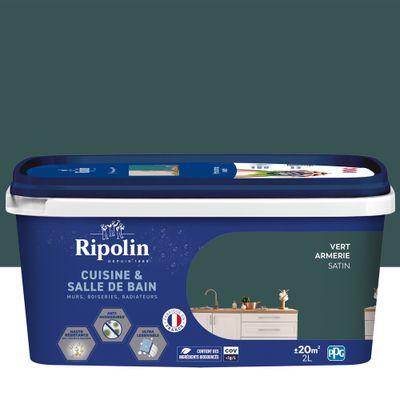 Peinture Cuisine & Bain Vert Armerie 2 L - RIPOLIN