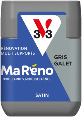 Peinture de rénovation multi- V33supports MaRéno gris galet finition satinée 75 mL - V33