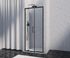 Porte de douche pivotante 90x200 cm profilé noir verre transparent 8 mm Signature - OCEA