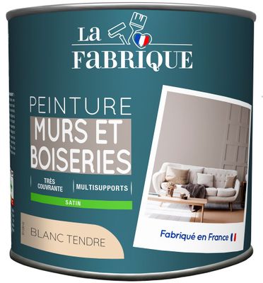 Peinture mur et boiserie Blanc Tendre satin 0,5 L - LA FABRIQUE