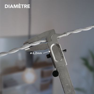 Câble électrique tissu torsadé gris 3m - TIBELEC