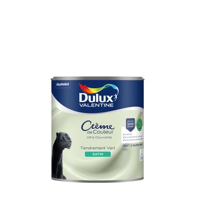 Peinture crème de couleur Tendrement Vert satin 0,5L - DULUX VALENTINE