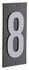 Plaque chiffre 8  à visser 56 x 130 mm fond noir THIRARD