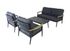Salon de jardin MANON aluminium graphite 4 places avec coussins, Livraison à domicile incluse - PROLOISIRS