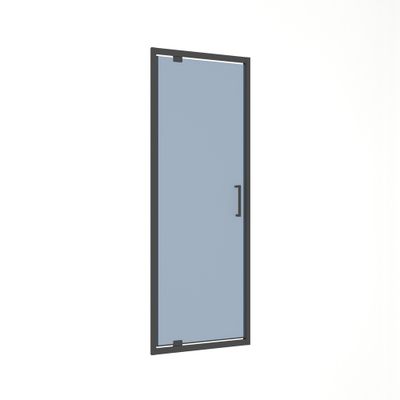 Porte de douche pivotante 80x200 cm profilé noir verre fumé 8 mm Signature - OCEA