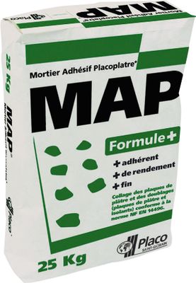 Mortier adhésif MAP® formule+ pour cloison et doublage - sac 25 kg - PLACO ®