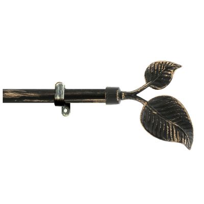 Kit de tringle à rideaux en métal 1.80 m diam 20 mm Finition Noir patiné - MOBOIS