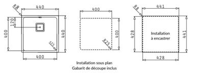 Evier de cuisine inox gris 44x44 cm 1 bac Lume - NORD INOX