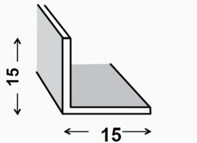Cornière égale aluminium anodisé incolore 15 x 15 x 1,1 mm 1 m CQFD
