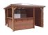Abri de jardin pool house BLUETERM en bois traité avec comptoir + 1 paroi mur plein, 1 paroi ventelles, 2 parois comptoirs  12,31 m², Livraison à domicile incluse - HABRITA