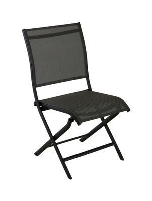 Chaise de jardin pliante ÉLÉGANCE aluminium et TPEP graphite chevrons - PROLOISIRS
