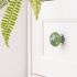 Bouton de meuble rond porcelaine acier vert olive diamètre 40 mm REI
