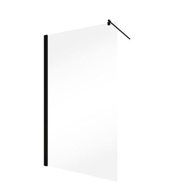 Paroi de douche à l'italienne 100x190 cm profilé noir verre transparent 5 mm New Style - SCHULTE