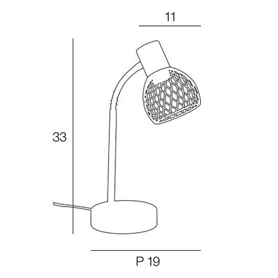 Lampe à poser E14 Kento noir et bois 40W - COREP