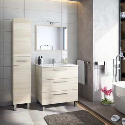 Meuble de salle de bains Ondise 3 tiroirs 80 x 86 x 45 cm bois mélaminé bois - ONDEE