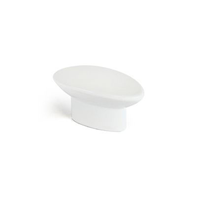 Bouton de meuble ovale blanc 41 x 19 mm REI
