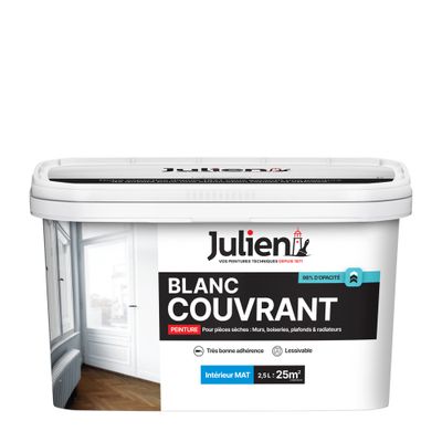 Peinture acrylique Blanc Couvrant mat 2,5 L - JULIEN