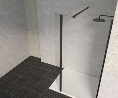 Déflecteur pivotant 40x200 cm profilé noir verre transparent 8 mm Signature - OCEA