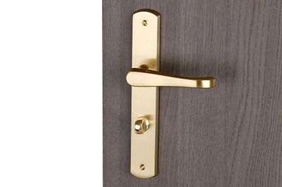 Poignées de porte sur plaques à cylindre Lucinda poli satiné ALPERTEC