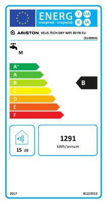 Chauffe-eau électrique 80L multiposition connecté Velis Tech DRY WiFi - ARISTON