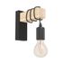 Applique murale E27 Townshend noir et bois 10W - EGLO