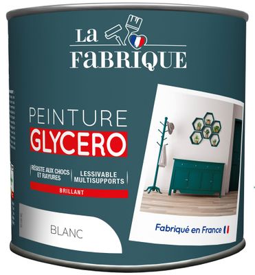 Peinture glycero Blanc brillant 125 mL - LA FABRIQUE