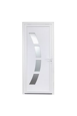 Porte d'entrée Vienne pvc blanc poussant droit 215 X 90 cm CLOSY