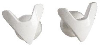 patères blanches en V pour sèche-serviettes à tubes plats à vis, lot de 2