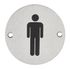 Plaque signalétique à visser Wc homme diamètre 76 mm THIRARD