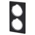 Plaque de finition 2 postes carrée Noir et chrome - Dooxie LEGRAND