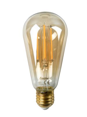 Ampoule Filament LED ST64 Edison ambré 9 W = 806 Lumens blanc chaud - XANLITE