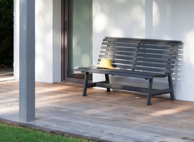 Banc square en aluminium graphite 150cm PROLOISIRS Livraison à domicile incluse