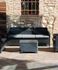 Salon de jardin VESUVIO aluminium noir résine 5 places avec coffre et coussins - GRANDSOLEIL