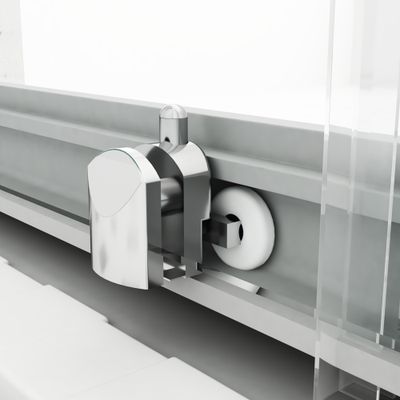 Roulettes doubles chromées haut et bas porte de douche 6 mm - OCEA