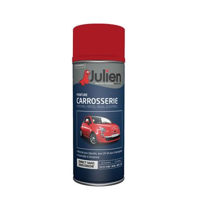 Bombe de peinture carrosserie rouge diable RAL 37090 400 mL - JULIEN