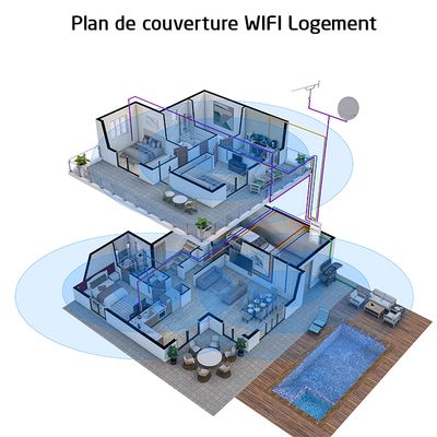 Borne ou répéteur WiFi encastrable avec prise RJ45 gigabit - Start WiFi BATLIEC