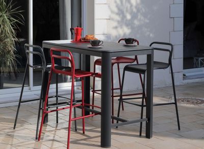 Table mange debout EOS aluminium gris 140x74x105 cm 6 places, Livraison à domicile incluse - PROLOISIRS