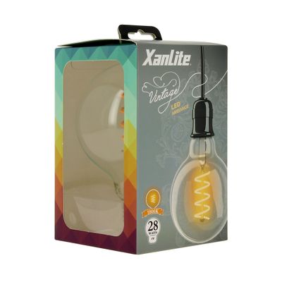 Ampoule Filament LED G95 déco spirale 4 W = 300 Lumens blanc chaud XANLITE