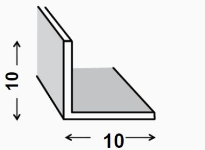Cornière égale aluminium anodisé argent brillant 10 x 10 x 1,5 mm 2,50 m CQFD