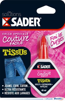 Colle de réparation pour tissus tube 40 ml - SADER