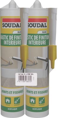 Lot de 2 mastics acryliques blancs 290 ml SOUDAL