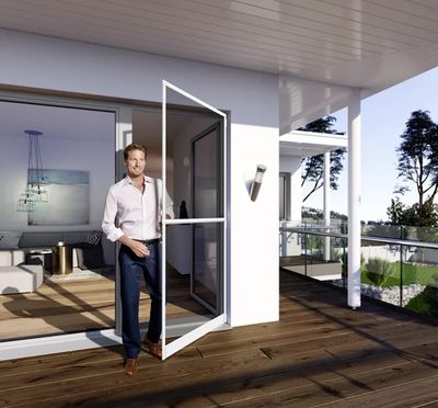 Kit moustiquaire pour porte en aluminium blanc 100x210 cm WINDHAGER